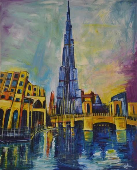 Burj Khalifa Painting By Sarah Jackson Painting City Painting Sarah