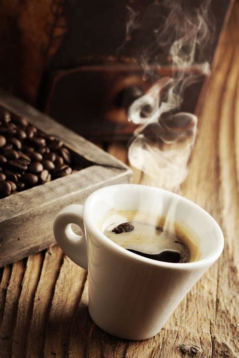 Smoking Hot Coffee Stock Image Image Of Wood Drink 28058687