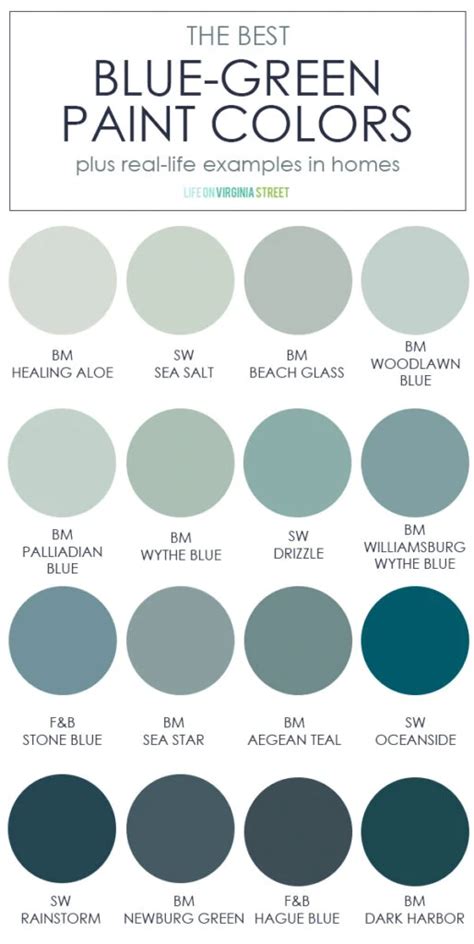 Bluish Green Color Chart