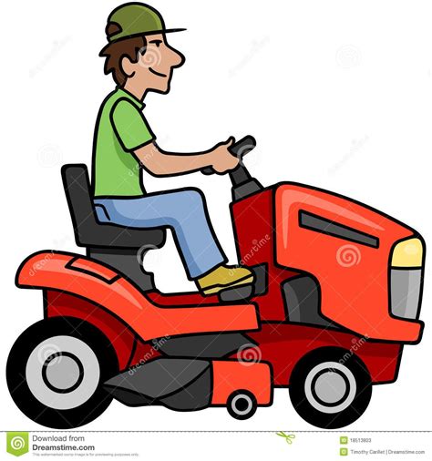 Riding Mower. Cartoon man on a riding mower #Sponsored , #Advertisement