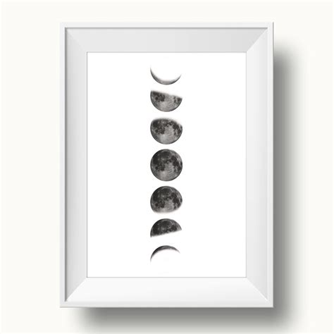 Moon Print Moon Poster Moon Phases Moon Phase Poster Moon Etsy