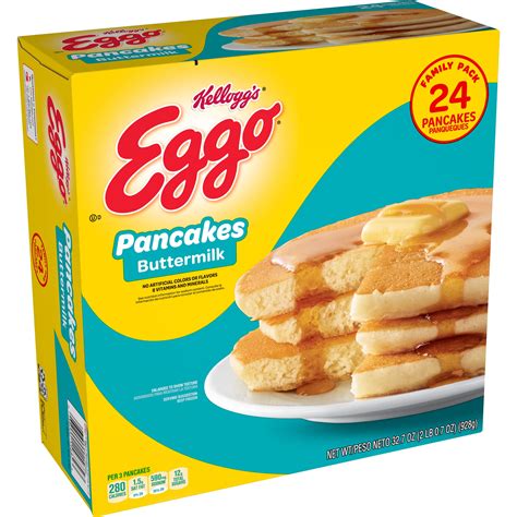 Eggo Frozen Pancakes Frozen Breakfast Buttermilk 327oz Pack 24
