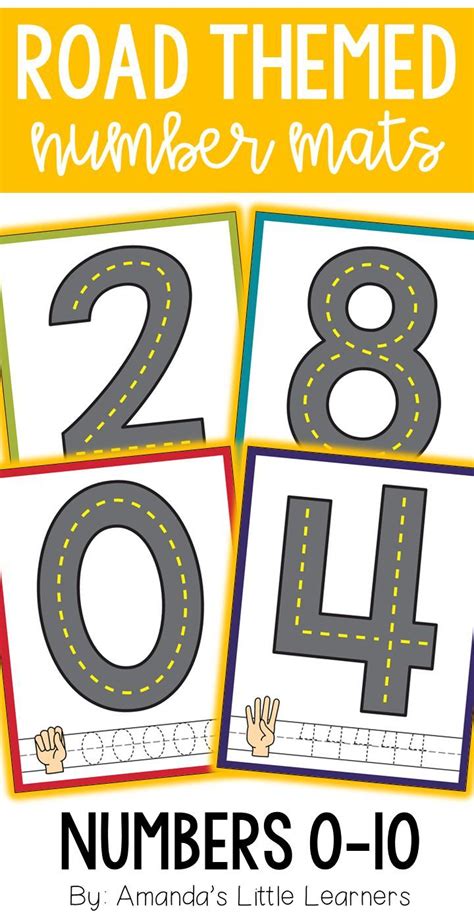 Road Themed Number Mats Playdough Or Cars Math For Kids Fun Math Teaching Numbers