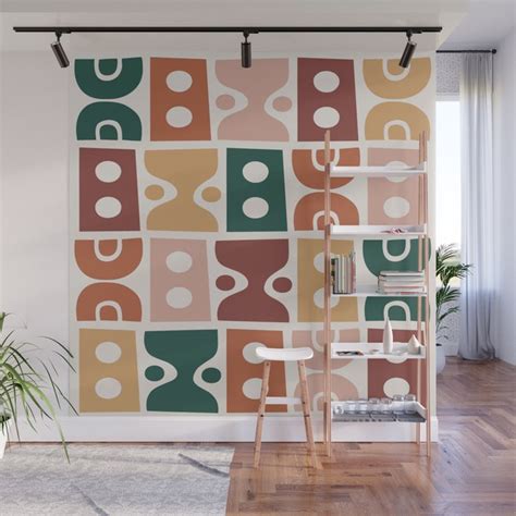 Mid Century Modern Abstract Composition 612 Wall Mural By Tony Magner