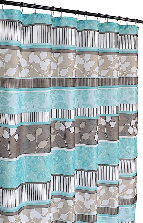 Serafina Home Aqua Blue Fabric Shower Curtain Primitive