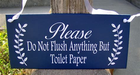 Please Do Not Flush Anything But Toilet Paper Wood Vinyl Door Etsy