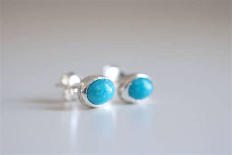 Turquoise Earrings Sterling Silver Turquoise Studs Turquoise