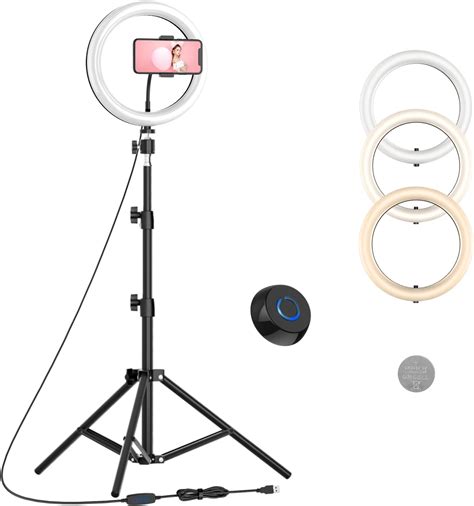 10 Led Ring Light With Stand And Phone Holder Tecelks By Wonew Selfie Ring Light