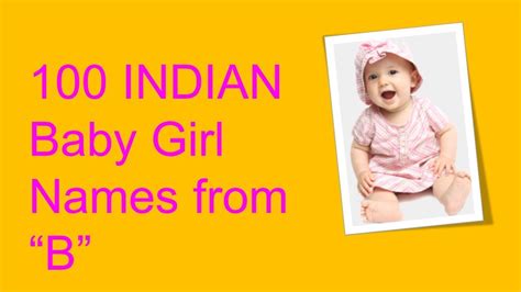 100 Indian Baby Girl Names Starting Withb Youtube