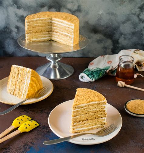 medovik russian honey cake from noopur s kitchen