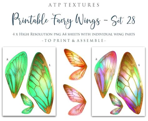 Fairy Wing Scrapbooking Clipart Png Print Photoshop Overlay Printable