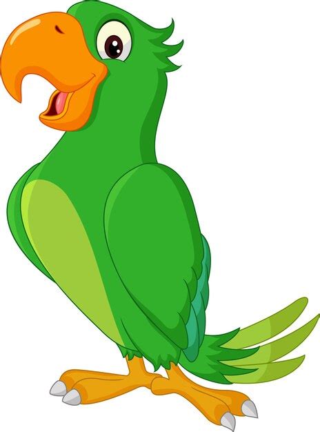 Cartoon Cute Parrot Premium Vector
