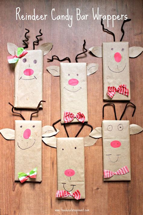 Decor crafts diy crafts chocolate crafts thunder dragon paper candy mint tins bazaar ideas treat holder love craft. Reindeer Candy Bar Wrappers - The Educators' Spin On It