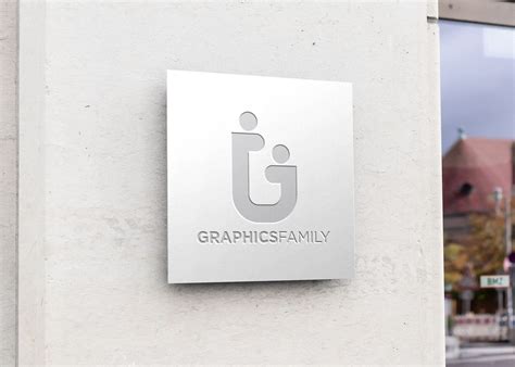 Download Free Square Sign Board Logo Mockup - GraphicsFamily