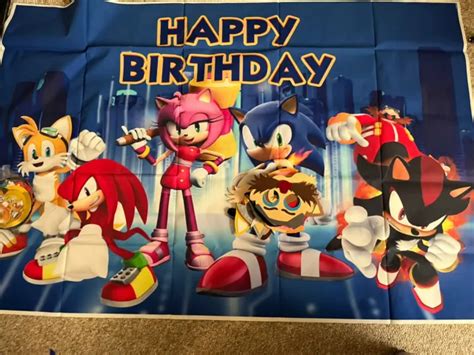 Sonic Hedgehog Happy Birthday Themed Photo Backdrops 5x3ft Other