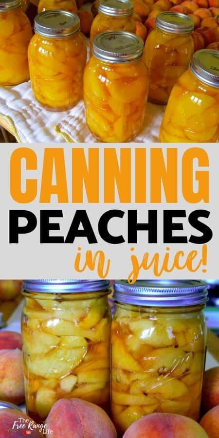 Canning Peaches In Jars With Text Overlay