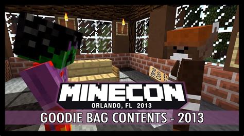 Minecon 2013 Goodie Bag Contents Orlando Florida Minecraft Convention Stuff Youtube