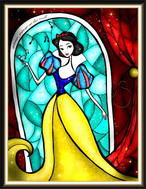 Snow White Stainted Glass Disney Art Disney Stained Glass Disney