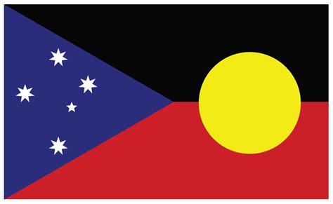 been messing around with a potential new australian flag incorporating the aboriginal flag