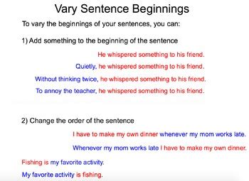 Sentence Variety—4 Methods for Varying Sentence Beginnings ...