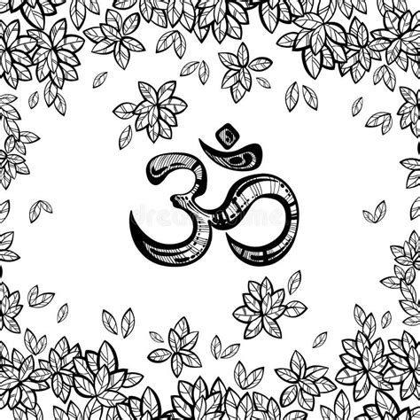 Hand Drawn Ohm Symbol Indian Diwali Spiritual Sign Om High Detailed