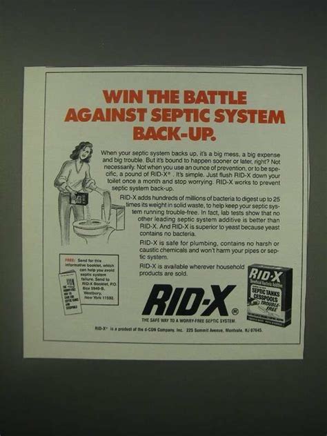 1989 Rid X Beneficial Bacteria Additive Ad Win The Battle Against