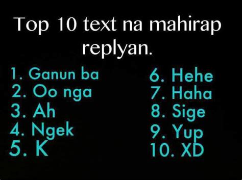 Top 10 Tagalog Text Messages Na Mahirap Replyan