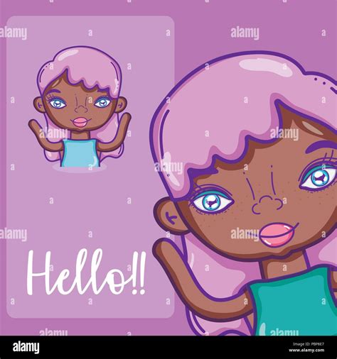 Girl Saying Hello Cartoon Stock Vector Image And Art Alamy