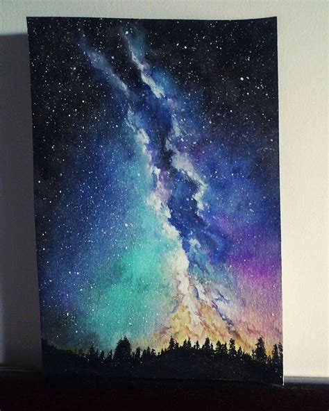 Watercolor Galaxy Galaxy Painting Galaxy Art Canvas Art Painting
