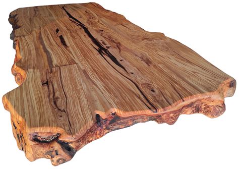 Plateaux table bois massif brut avec écorce bords naturels