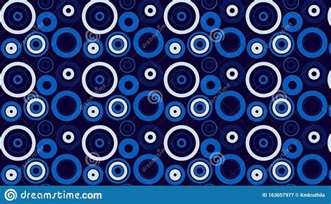 Navy Blue Seamless Geometric Circle Pattern Vector Image Stock Vector