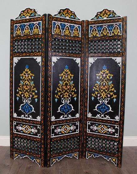 Arabic Style Wooden Moroccan Screen Three Panel