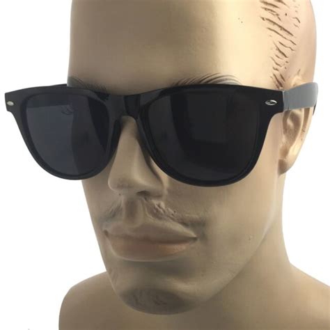 Mens Xl Wide Frame Limo Tint Sunglasses Tall Super Dark Lens Gangster Big Fat Ebay