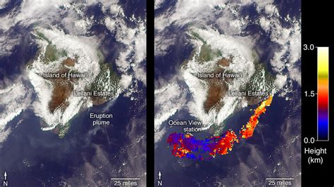 Nasa Satellite Spies Hawaii Volcanos Ash Plume Photo Space