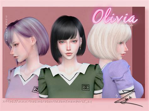 Olivia Hairstyle By Zy At Tsr Sims 4 Updates