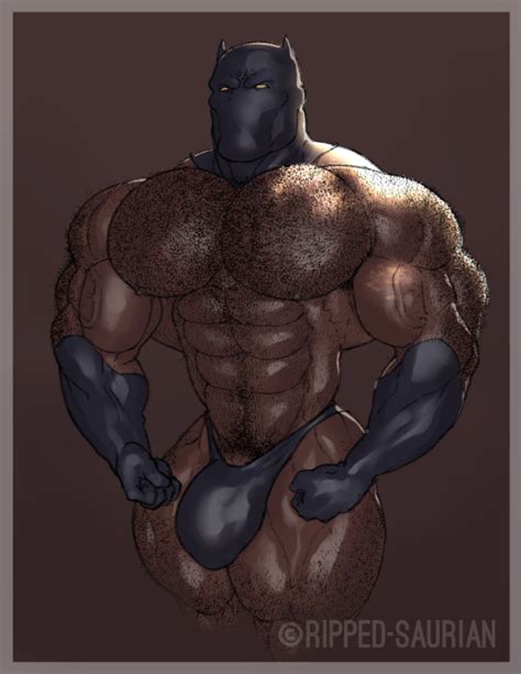 Rule 34 Abs Bara Biceps Big Muscles Black Panther