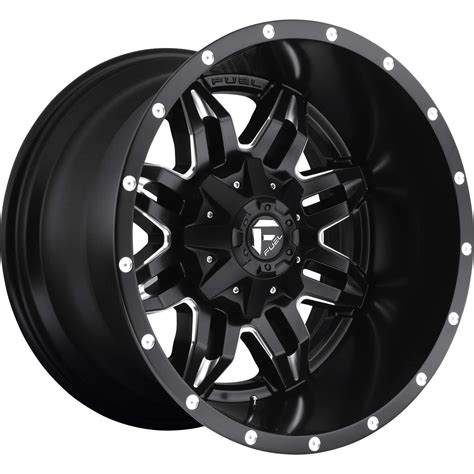 Fuel Lethal Black With Milled Spoke Windows And Outer Lip Accents 20x12