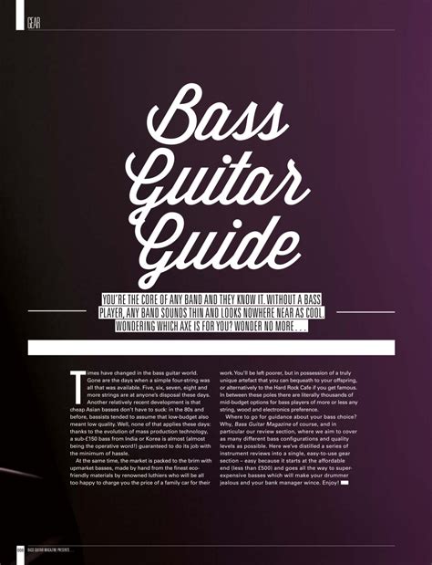 Bass Player Uk Magazine The Ultimate Bass Guide Special Issue