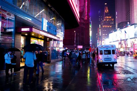 Rainy Night In Times Square New York City