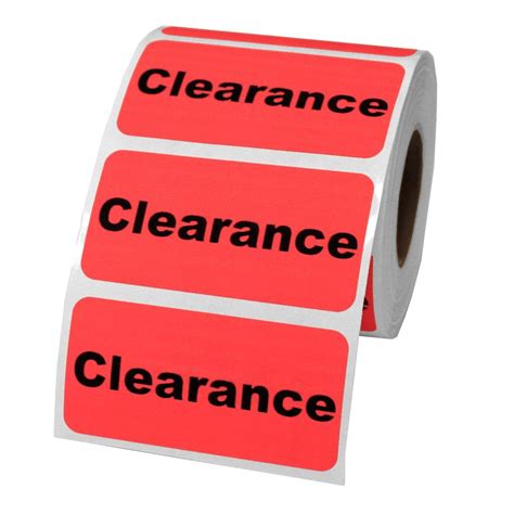 Clearance Retail Labels 2 X 1 500 Labels Per Roll 2 X 1