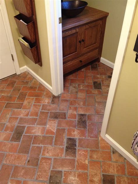 Wrights Ferry Brick Tile Entry Floor Marietta Color Mix With A Shiny