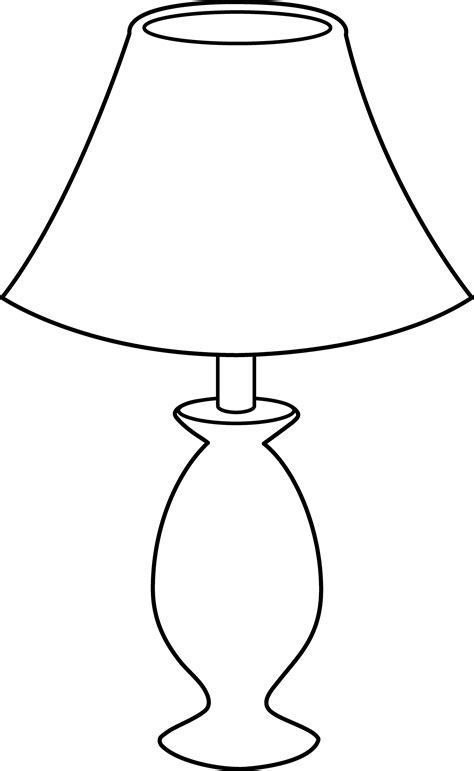 Black And White Lamp Line Art Free Clip Art