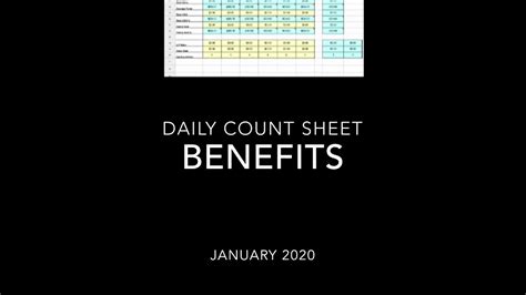 Daily Count Sheet Benefits Youtube