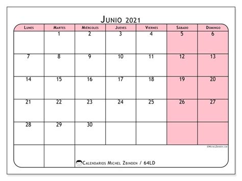 Nuestros populares calendarios ahora están disponibles en español. Calendario junio 2021 - 64LD - Michel Zbinden ES
