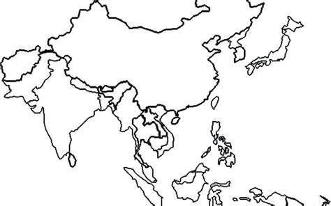 Asia Blank Map Worksheets Printable