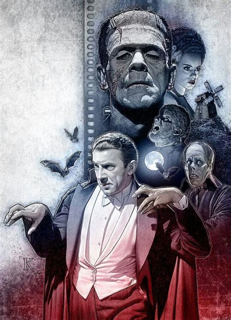 Classic Universal Monsters In Classic Horror Movies Monsters Universal Monsters Art