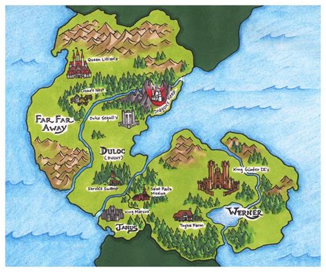 A Fan Made Map Of The Shrek World Imaginarymaps Shrek Drawing The