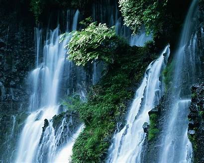 Waterfall Desktop Terjun Pemandangan Nature Gambar Alam