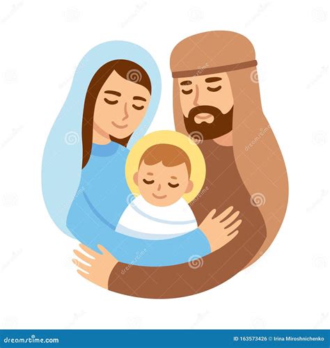 Mary Joseph And Baby Jesus Stock Vector Illustration Of Celebration