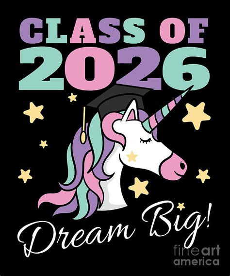 Girls Class Of 2026 Grow With Me Magical Unicorn Digital Art By Baby